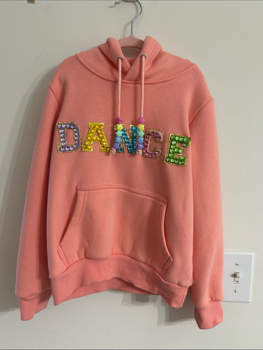 Pink 'DANCE' Embellished Hoodie Lola and the Boys Size 6 Worn Once